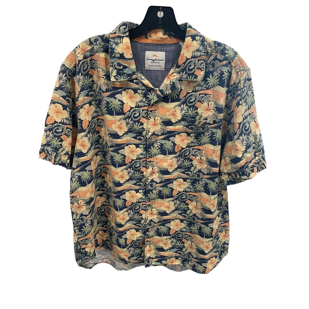 Tommy Bahama Jeans‎ Hawaiian Shirt Mens Sz L SI39